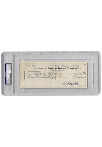 1936 Babe Ruth Autographed Personal Bank Check