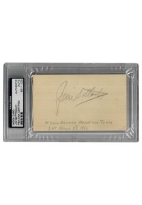 1936 Jim Bottomley St. Louis Browns Autographed & Inscribed Index Card