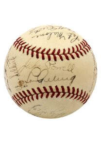 1936 New York Yankees Team-Signed OAL Baseball With Gehrig