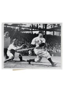 1936 Outstanding Lou Gehrig Single-Signed Opening Day Type 1 Wire Photo