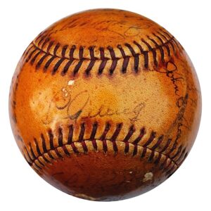 1937 NY Yankees Team Autographed Baseball with Gehrig & DiMaggio