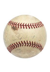 1938-39 NY Yankees Team Autographed Baseball with Lou Gehrig