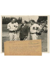 1938 Lou Gehrig NY Yankees Original Wire Photo