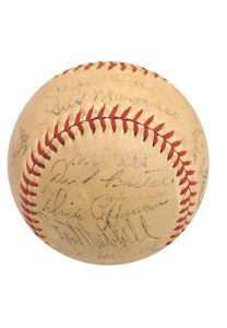 1938 New York Giants Team-Signed Official Nationally League Baseball With Mel Ott