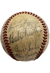 1938 Pittsburgh Pirates Team Signed ONL Baseball With Babe Ruth