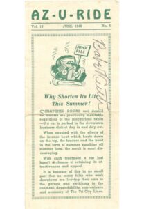 1940 Babe Ruth Autographed “Az-U-Ride” Pamphlet