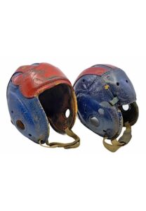 1940s Bill Paschal & Frank Filchock New York Giants Game-Used Leather Helmets