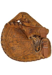 1940s MLB Hall Of Famers & Stars Multi Signed Glove Loaded With 47 Sigs Including Ruth