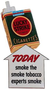 1940s Original Lucky Strike Die-Cut Advertisement