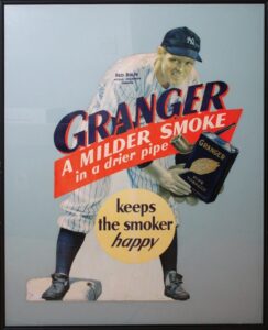 1940s Red Rolfe Granger Pipe Tobacco Oversized Framed Store Advertising Piece