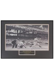 1941 Joe DiMaggio Autographed LE Large Format Framed Photo From 42nd Consecutive Game With Hit