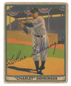 1941 Play Ball Charley Gehringer #19 Autographed