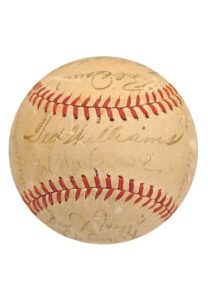 1942 American League All-Star Team-Signed Baseball Including Ted Williams and Joe DiMaggio