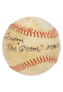 1942 Duster Mails Signed Baseball