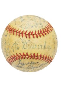 1944 Brooklyn Dodgers Team Signed Baseball