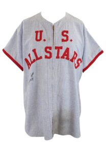 1944 Eddie Joost WWII U.S. All-Stars Game-Used & Autographed Flannel Jersey