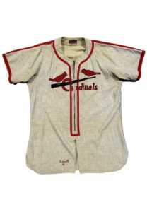 1946 Bill Endicott St. Louis Cardinals Game-Used Flannel Jersey