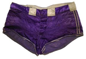 1946 Dolph Schayes NYU Violets Game-Used & Autographed Freshman Shorts