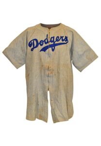 1946 Leo “The Lip” Durocher Brooklyn Dodgers Manager Worn Road Flannel Uniform