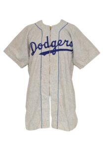 1946 Lester Burge/Bob Ramazzotti Brooklyn Dodgers Game-Used Road Flannel Jersey