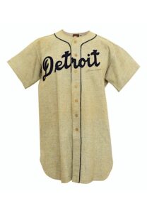 1947 Birdie Tebbetts Detroit Tigers Game-Used & Autographed Road Flannel Jersey