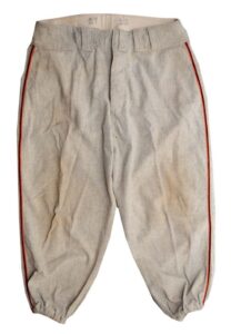 1947 Bobby Thomson Rookie NY Giants Game-Used Road Flannel Pants with 1947 Signed Endorsement Contract