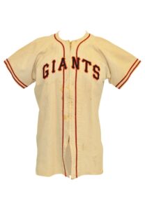 1947 Buddy Blattner New York Giants Game-Used Home Flannel Jersey