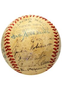 1948 Brooklyn Dodgers Team-Signed Baseball Featuring Robinson & Campanella