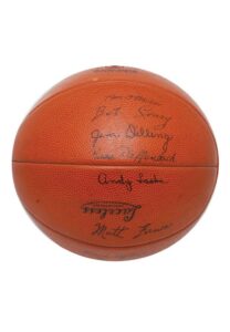 1949-50 Holy Cross NCAA Team Signed Basketball with Bob Cousy & Others