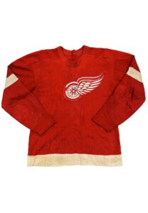 1949-50 Sid Abel Detroit Red Wings Stanley Cup Clinching Game 7 Double OT Game-Used Wool Sweater