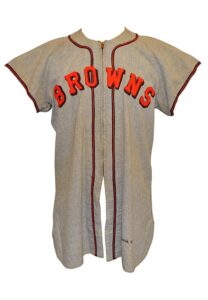 1949 Les Moss St. Louis Browns Game-Used Flannel Road Jersey