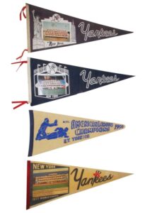 1950, 1964, 1966 & 1977 New York Yankees Pennants