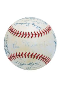 1950-51 NY Giants Team Autographed Baseball with Willie Mays Rookie Signature