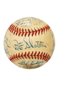 1950 Brooklyn Dodgers Team Signed Mini Baseball