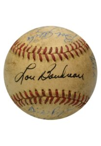 1950 Cleveland Indians Game-Used & Team-Signed OAL Baseball