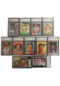 1950s-80s Fleer & Topps Autographed Including Valenzuela & Carter, Bob Feller, Alan Trammell & More