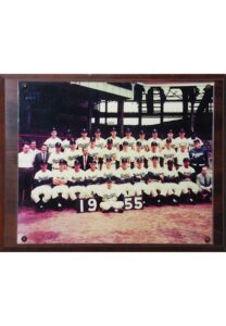 1950s Brooklyn Dodgers Yearbooks & Programs with 1955 Team Photo Plaque