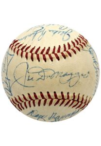 1950s Hall Of Famers & Stars Multi-Signed OAL Baseball With Jackie Robinson, DiMaggio & More