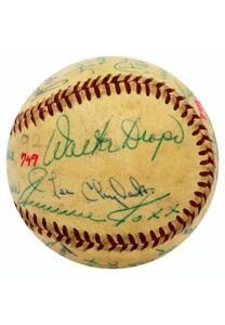 1950s Hall Of Famers & Stars Multi-Signed ONL Baseball Including Foxx