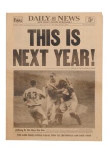 1950s Original Brooklyn Dodgers Championship Newspapers