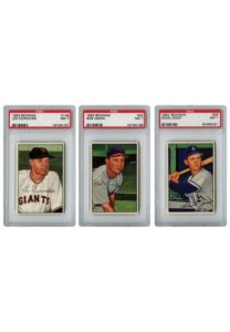 1951 & 1952 Bowman Cards Graded NM 7 with Stengel, Durocher, Lemon & McDougald RC