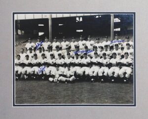 1951 New York Yankees Team Photo Autographed by Mantle, DiMaggio, Lopat, Mize, Bauer