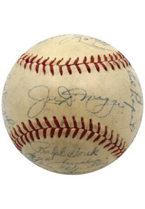 1951 New York Yankees Team-Signed OAL Baseball With Mantle & DiMaggio