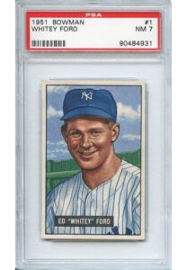 1951 Whitey Ford Bowman Card Graded NM 7