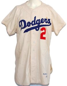 1952 Bobby Morgan Brooklyn Dodgers Game-Used & Autographed Home Flannel Jersey