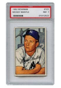 1952 Bowman Mickey Mantle Card – PSA/DNA Graded NM 7