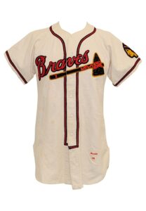 1952 Jack Daniels Rookie Boston Braves Game-Used Home Flannel Jersey