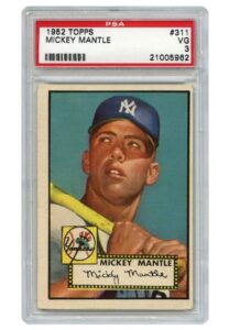 1952 Mickey Mantle Topps Rookie Card – PSA/DNA Graded VG 3