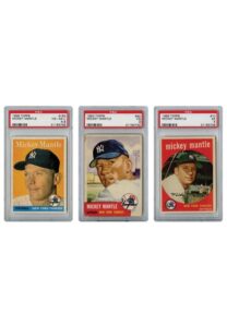 1953, 1956, 1957, 1958 & 1959 Mickey Mantle Topps Graded Cards