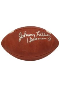 1953-1967 Heisman Trophy Winner Single-Signed Footballs Lot — Johnny Lattner, Howard Cassady, John David Crow, Billy Cannon, Mike Garrett & Gary Beban